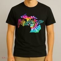 Michigan Tie Dye State Map Pride Hippie Vintage Retro T-Shirt thumb 3