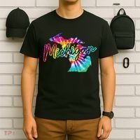 Michigan Tie Dye State Map Pride Hippie Vintage Retro T-Shirt thumb 6