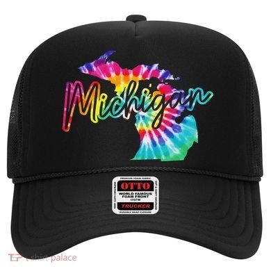 Michigan Tie Dye State Map Pride Hippie Vintage Retro Hat
