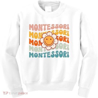 Montessori Teacher Daisy Colorful Kids Sweatshirt