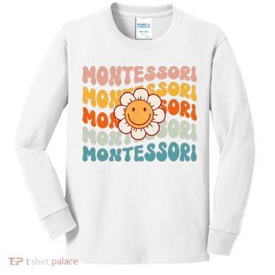 Montessori Teacher Daisy Colorful Kids Long Sleeve Shirt