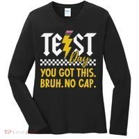 Motivation Test Day Bruh You Got This No Cap Teacher Women's Long Sleeve Shirt thumb 0