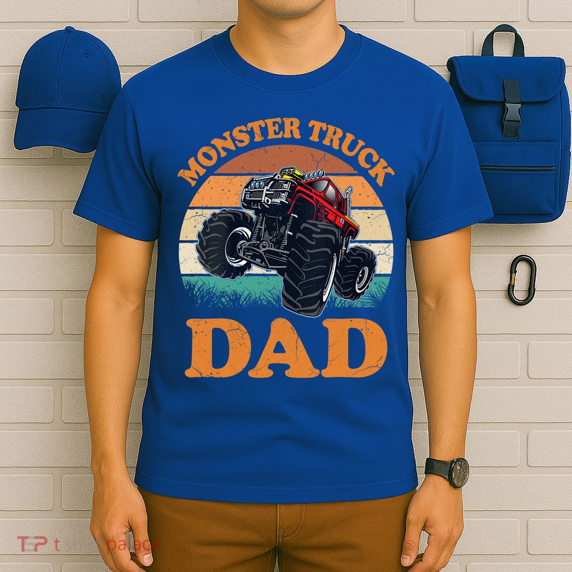 Monster Truck Dad Gift Retro Vintage Monster Truck Gift T-Shirt