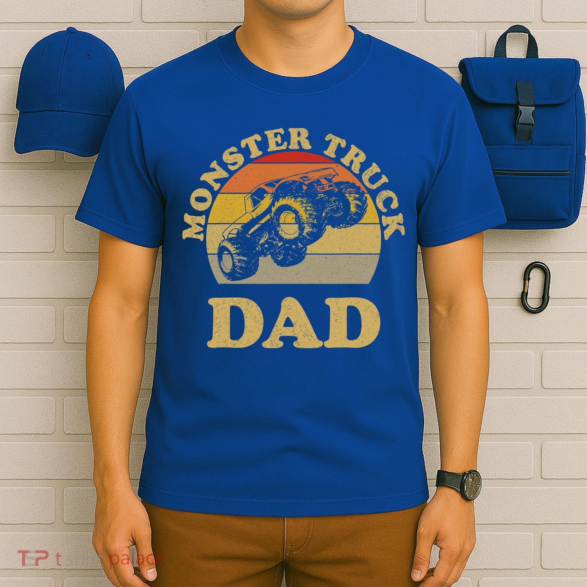 Monster Truck Dad Gift Retro Vintage Monster Truck Meaningful Gift T-Shirt