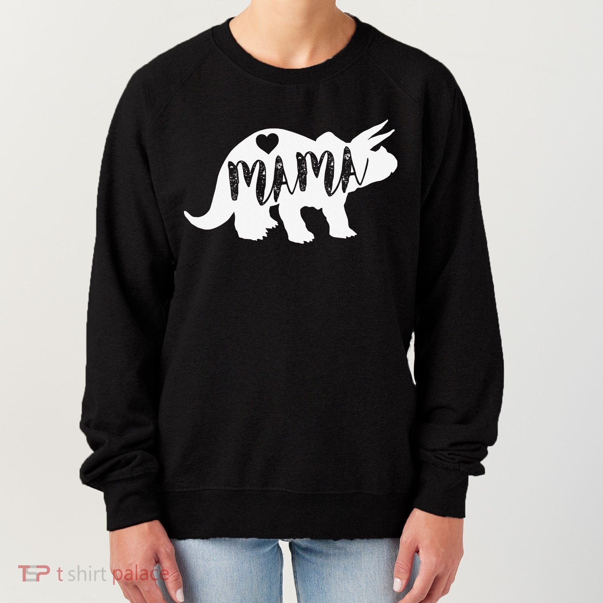 Mama Triceratops Dinosaur Funny Gift For Mother Day Women's Sweatshirt