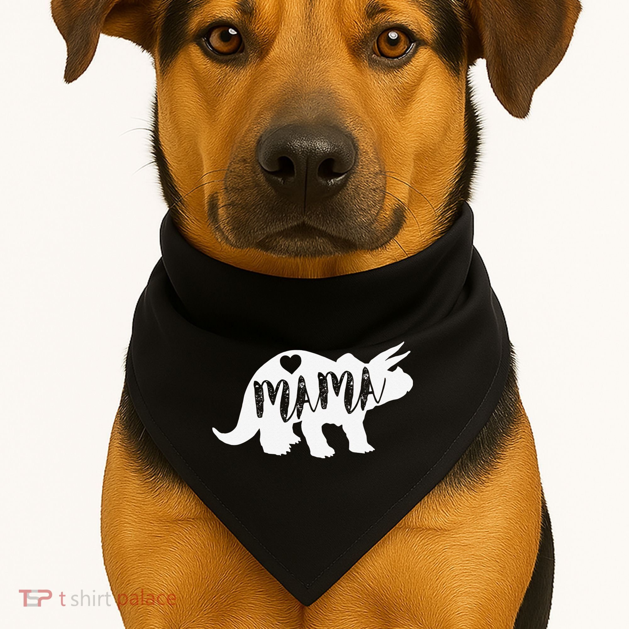 Mama Triceratops Dinosaur Funny Gift For Mother Day USA-Made Doggie Bandana
