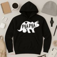 Mama Triceratops Dinosaur Funny Gift For Mother Day Hoodie thumb 3