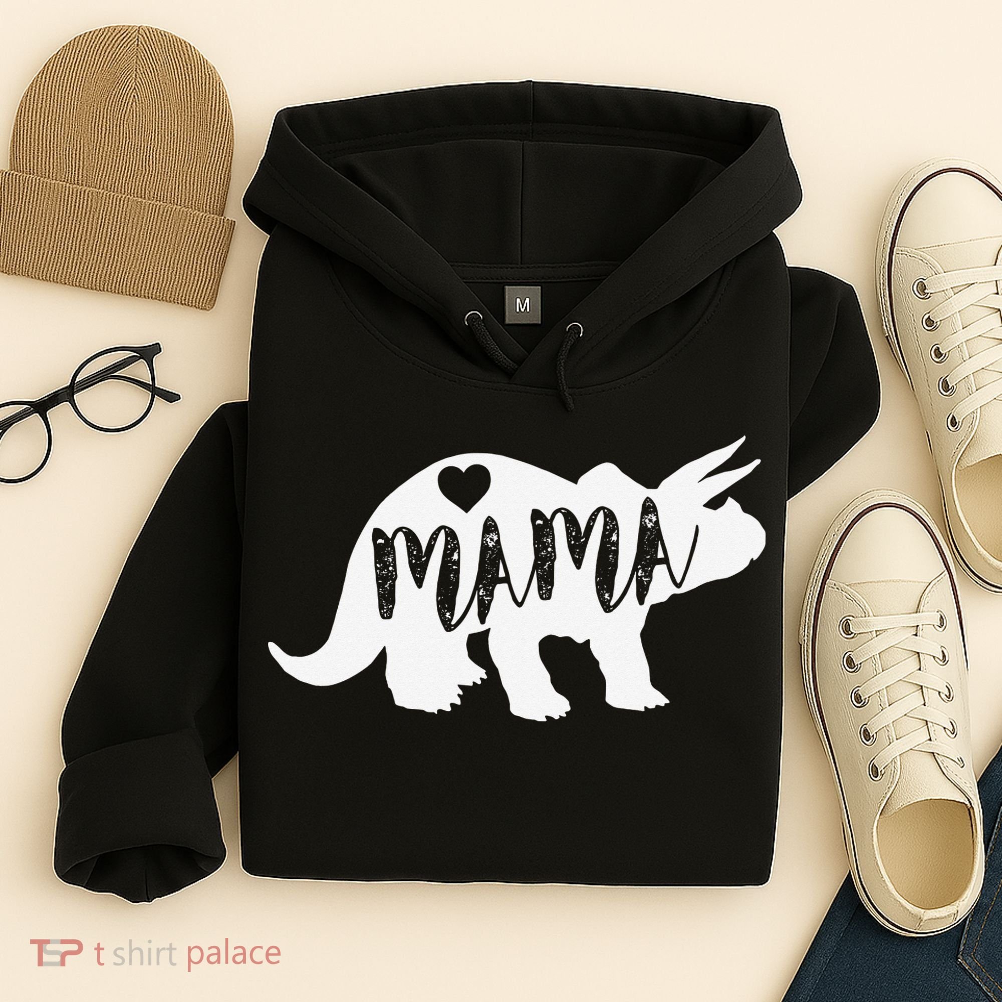 Mama Triceratops Dinosaur Funny Gift For Mother Day Hoodie