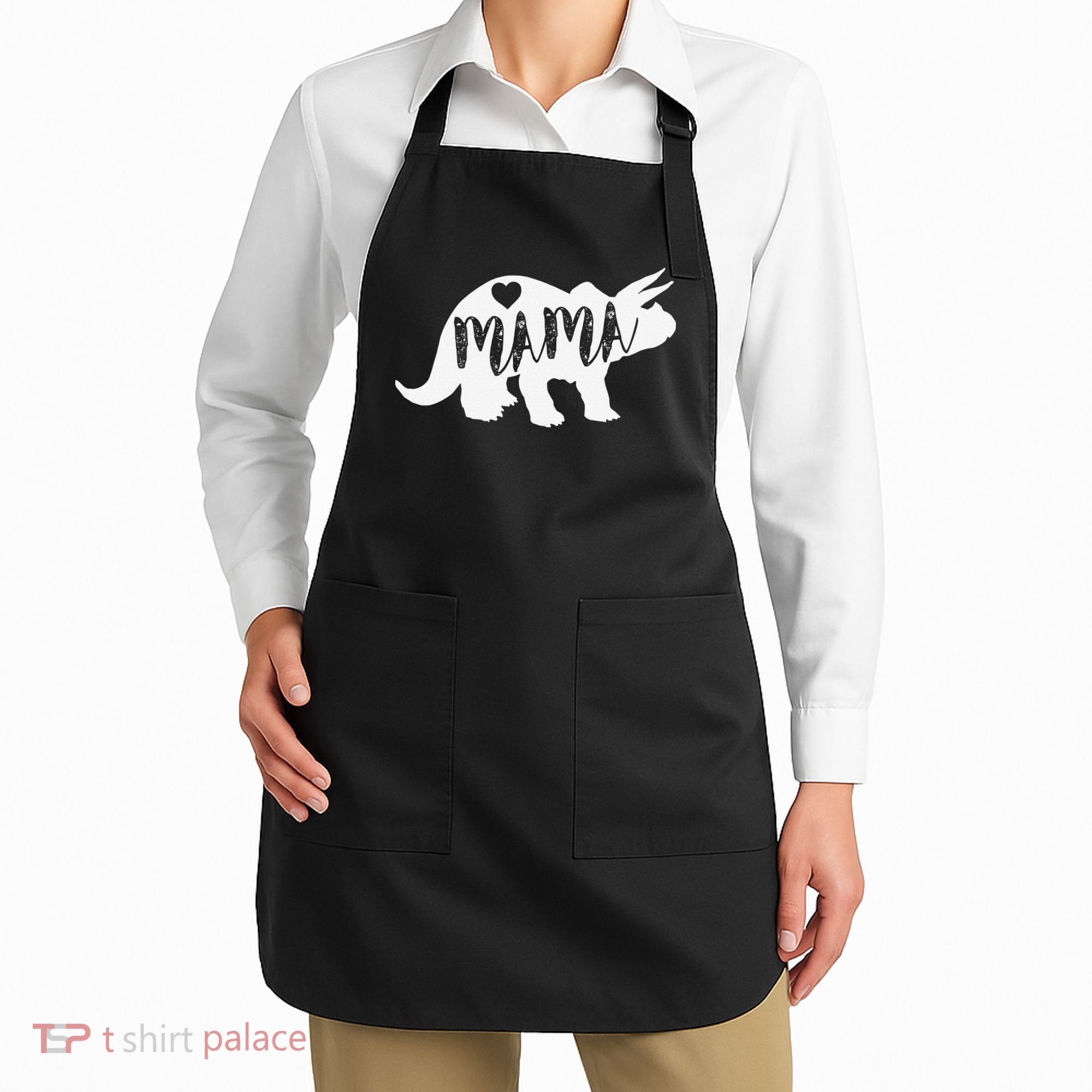 Mama Triceratops Dinosaur Funny Gift For Mother Day Apron