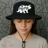 Mama Triceratops Dinosaur Funny Gift For Mother Day Bucket Hat thumb 3