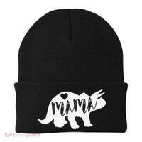 Mama Triceratops Dinosaur Funny Gift For Mother Day Beanie thumb 0