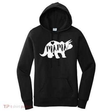 Mama Triceratops Dinosaur Funny Gift For Mother Day Women's Hoodie