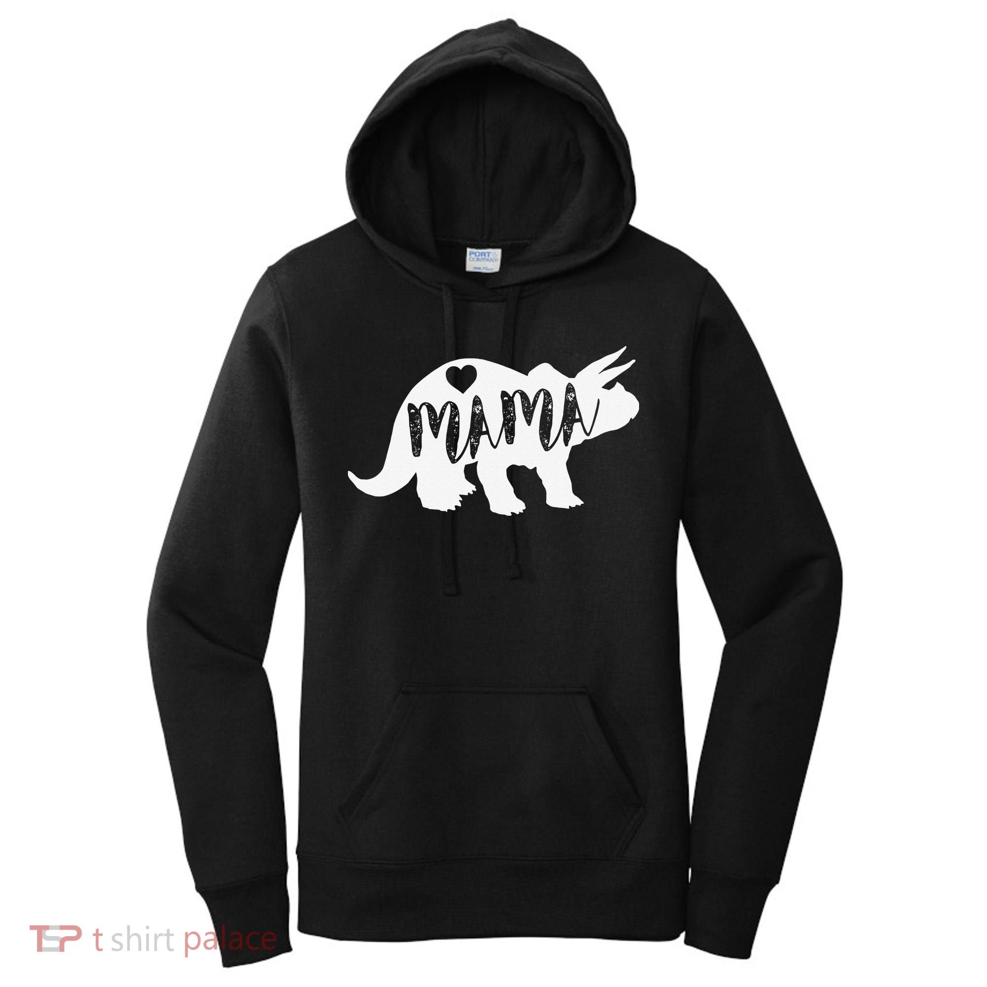 Mama Triceratops Dinosaur Funny Gift For Mother Day Women's Hoodie