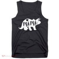 Mama Triceratops Dinosaur Funny Gift For Mother Day Tank Top thumb 0