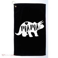 Mama Triceratops Dinosaur Funny Gift For Mother Day Golf Towel thumb 0