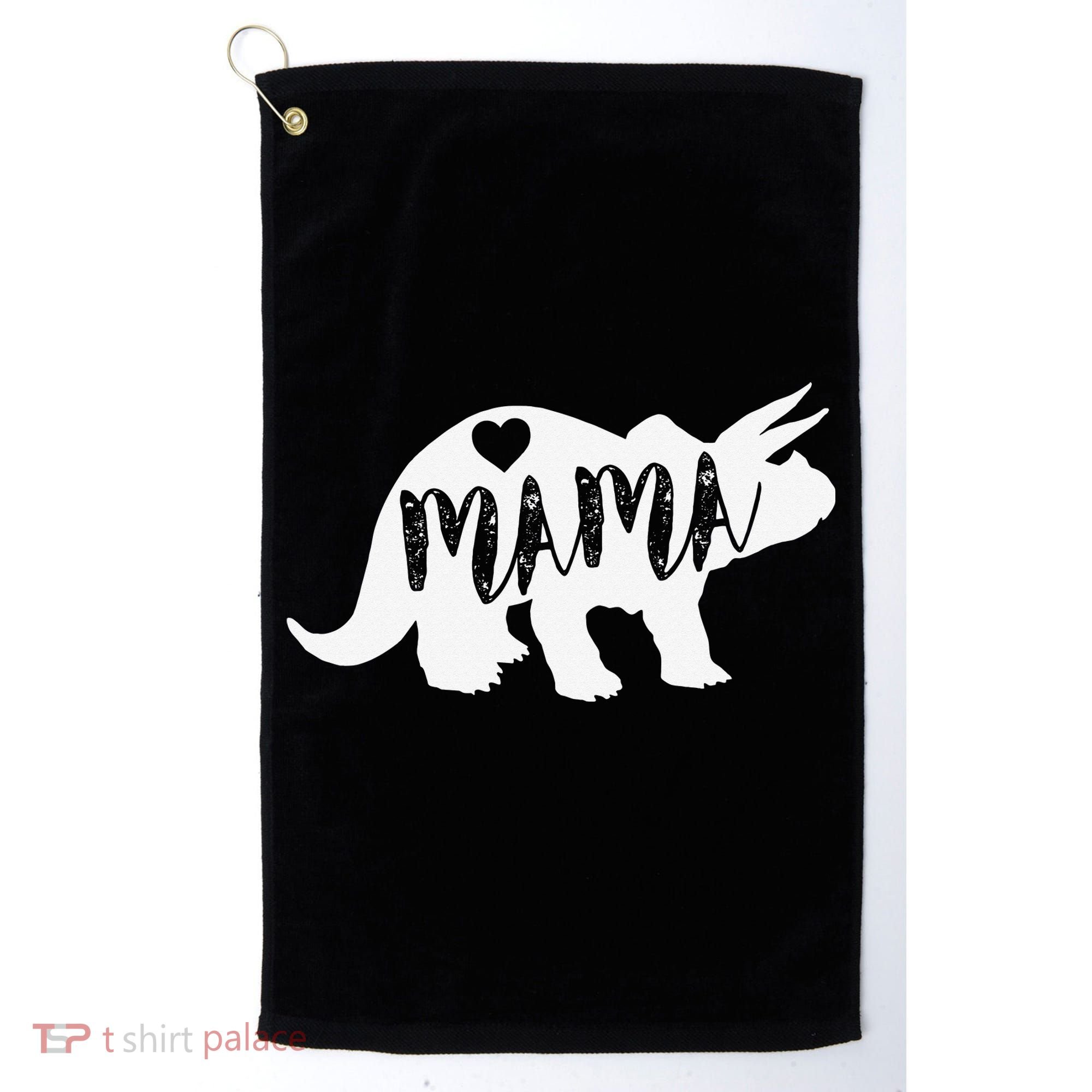 Mama Triceratops Dinosaur Funny Gift For Mother Day Golf Towel