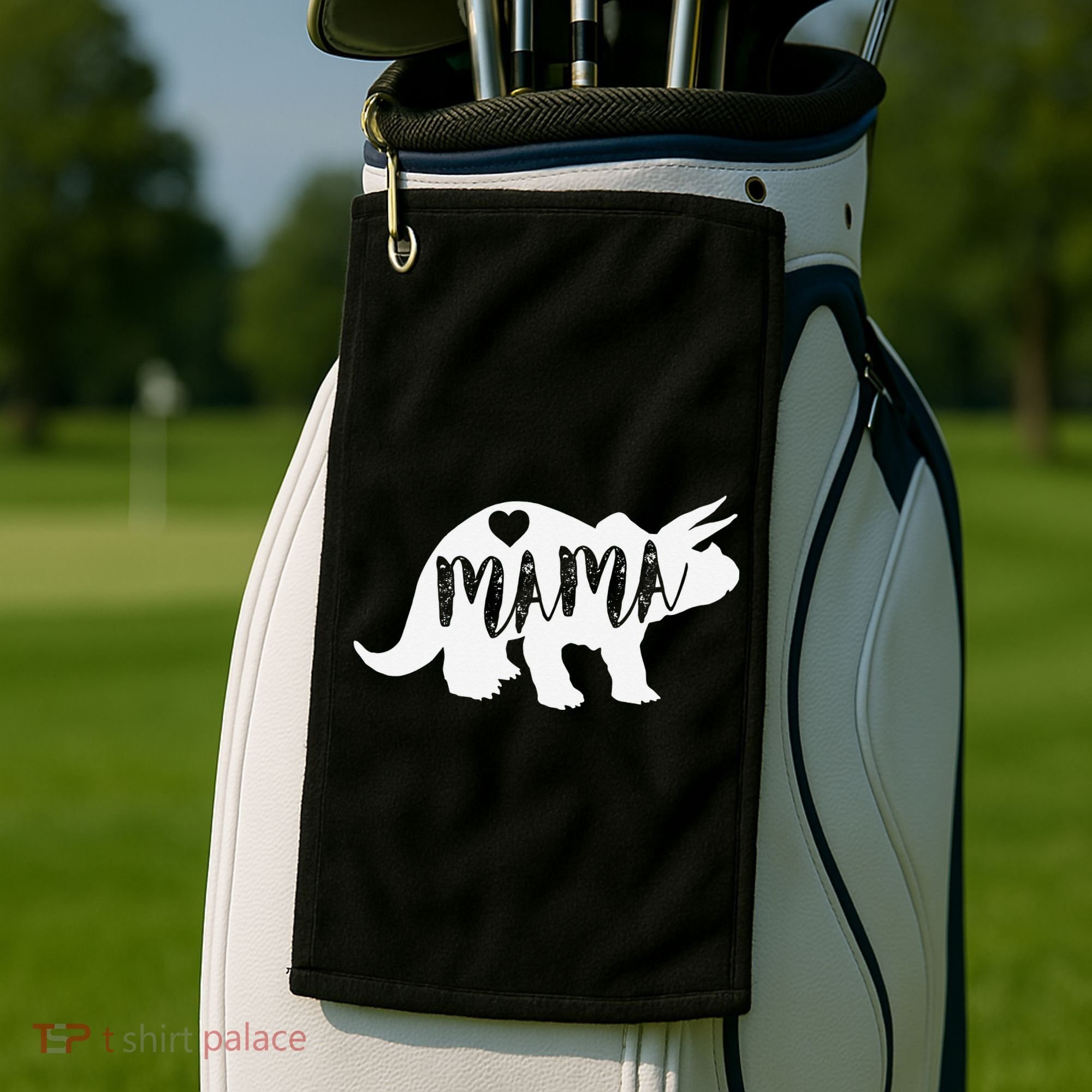 Mama Triceratops Dinosaur Funny Gift For Mother Day Golf Towel