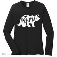 Mama Triceratops Dinosaur Funny Gift For Mother Day Women's Long Sleeve Shirt thumb 0