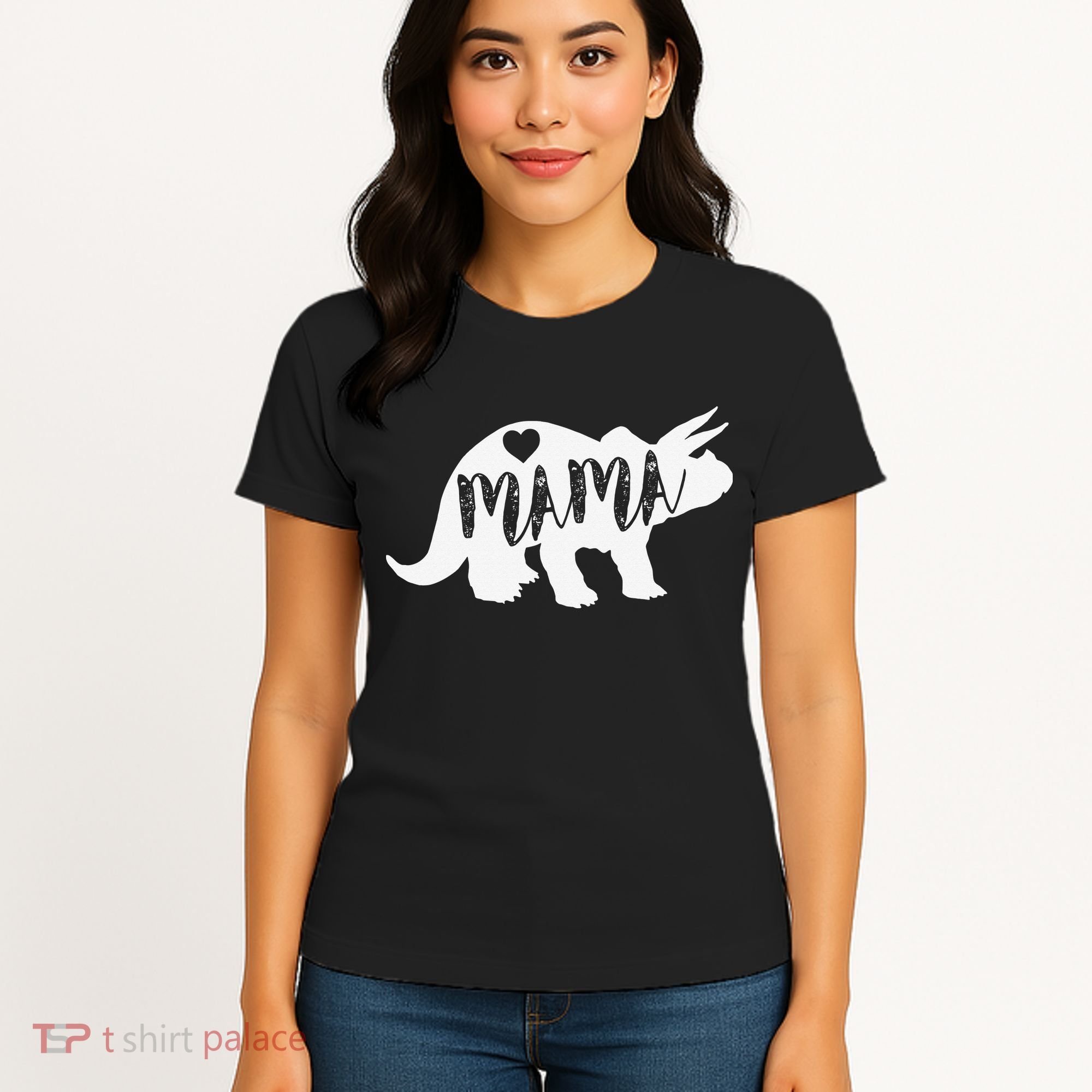 Mama Triceratops Dinosaur Funny Gift For Mother Day Women's T-Shirt