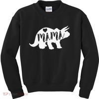 Mama Triceratops Dinosaur Funny Gift For Mother Day Kids Sweatshirt thumb 0