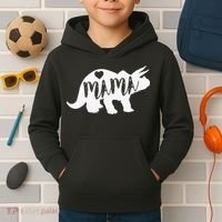 Mama Triceratops Dinosaur Funny Gift For Mother Day Kids Hoodie thumb 2