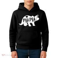 Mama Triceratops Dinosaur Funny Gift For Mother Day Kids Hoodie thumb 4