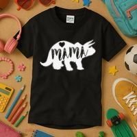 Mama Triceratops Dinosaur Funny Gift For Mother Day Kids T-Shirt thumb 3