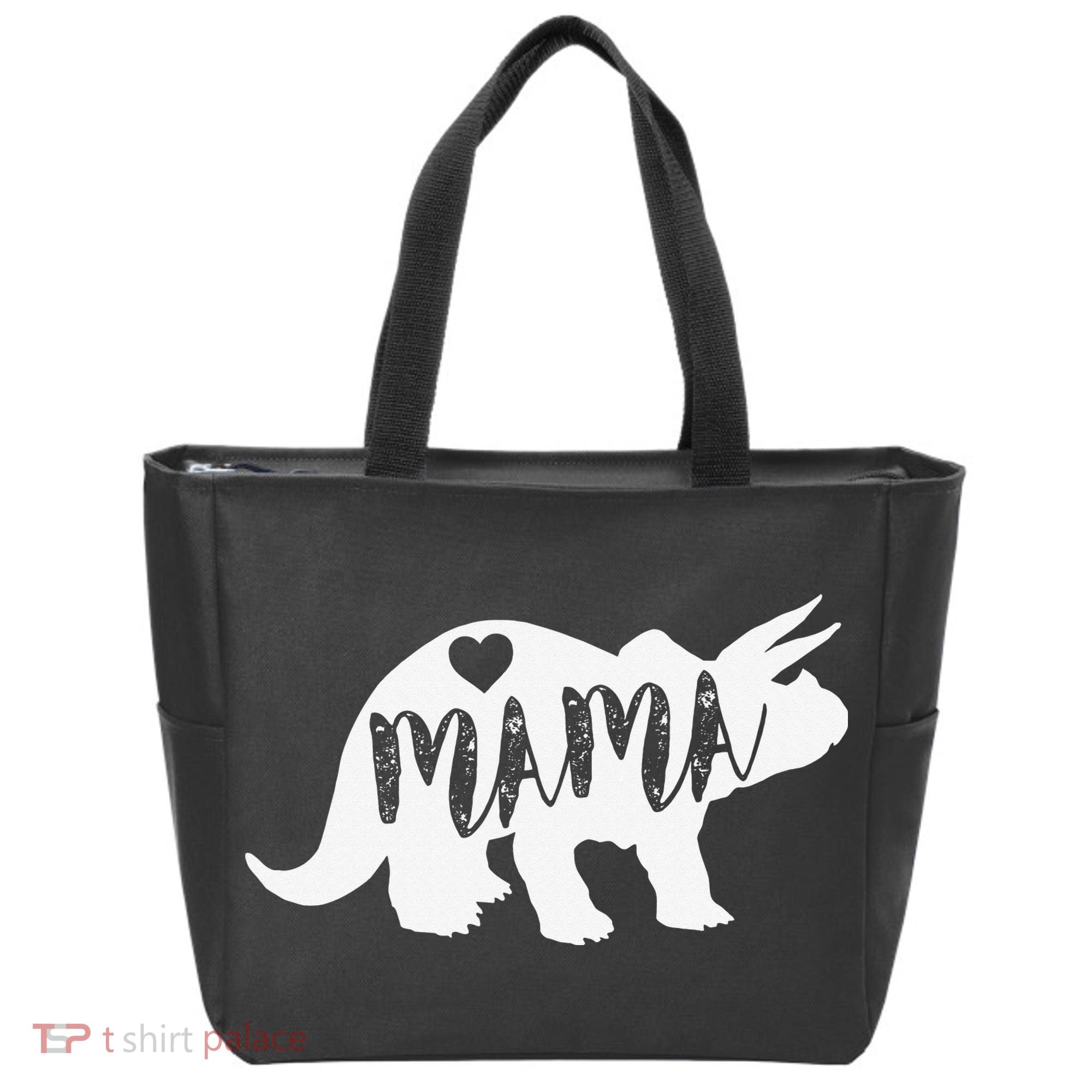 Mama Triceratops Dinosaur Funny Gift For Mother Day Tote Bag