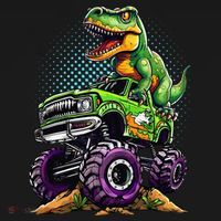 Monster Truck Dinosaur Trex Birthday Boy Ornament thumb 1