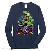 Monster Truck Dinosaur Trex Birthday Boy Long Sleeve Shirt thumb 0