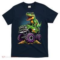 Monster Truck Dinosaur Trex Birthday Boy T-Shirt thumb 0