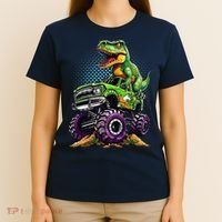 Monster Truck Dinosaur Trex Birthday Boy T-Shirt thumb 4