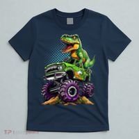 Monster Truck Dinosaur Trex Birthday Boy T-Shirt thumb 5