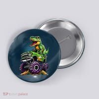 Monster Truck Dinosaur Trex Birthday Boy Button thumb 0