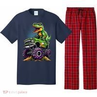 Monster Truck Dinosaur Trex Birthday Boy Pajama Set thumb 0