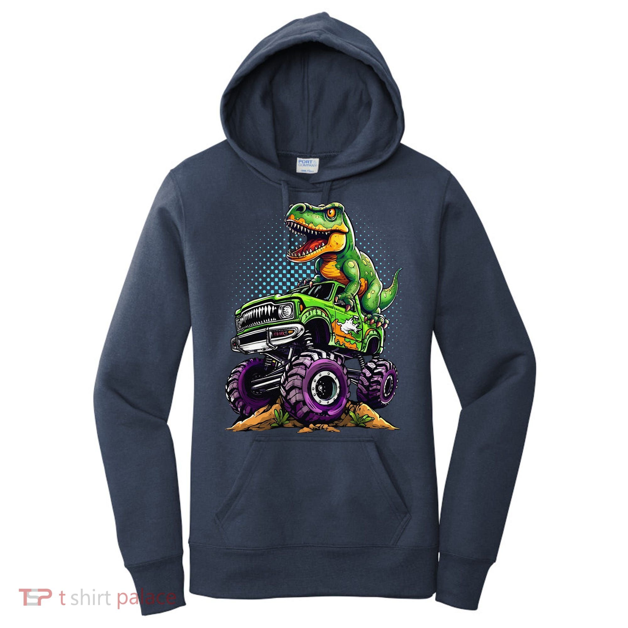 Monster Truck Dinosaur Trex Birthday Boy Women's Hoodie