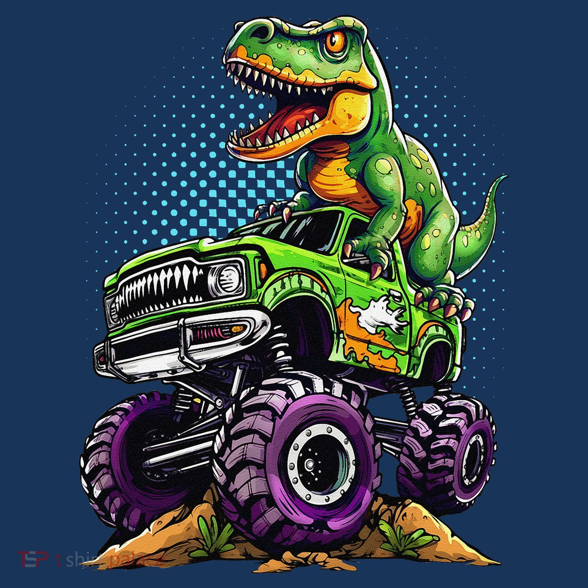 Monster Truck Dinosaur Trex Birthday Boy Women's Tank Top