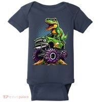 Monster Truck Dinosaur Trex Birthday Boy Baby Bodysuit thumb 0