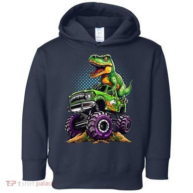 Monster Truck Dinosaur Trex Birthday Boy Toddler Hoodie
