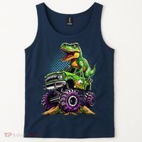Monster Truck Dinosaur Trex Birthday Boy Tank Top thumb 2