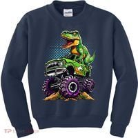 Monster Truck Dinosaur Trex Birthday Boy Kids Sweatshirt thumb 0