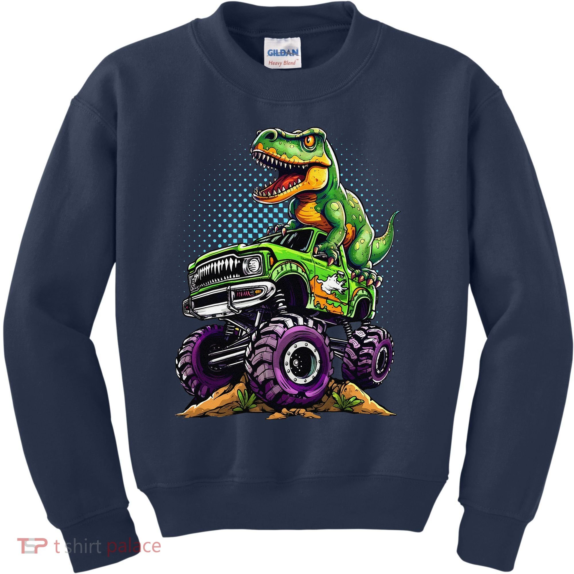 Monster Truck Dinosaur Trex Birthday Boy Kids Sweatshirt