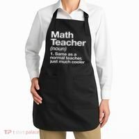 Math Teacher Definition Funny Back To School First Day Apron thumb 2