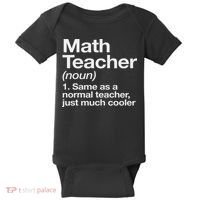 Math Teacher Definition Funny Back To School First Day Baby Bodysuit thumb 0