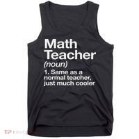 Math Teacher Definition Funny Back To School First Day Tank Top thumb 0