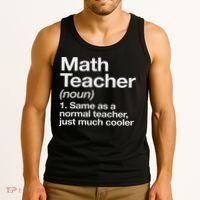 Math Teacher Definition Funny Back To School First Day Tank Top thumb 3