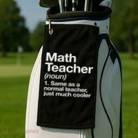 Math Teacher Definition Funny Back To School First Day Golf Towel thumb 2