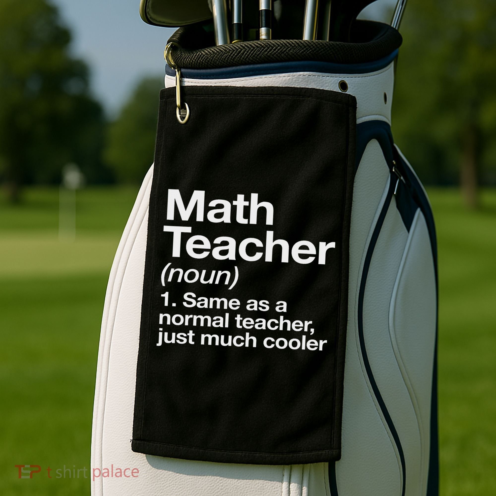 Math Teacher Definition Funny Back To School First Day Golf Towel