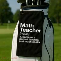 Math Teacher Definition Funny Back To School First Day Golf Towel thumb 2