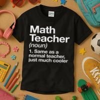 Math Teacher Definition Funny Back To School First Day Kids T-Shirt thumb 3